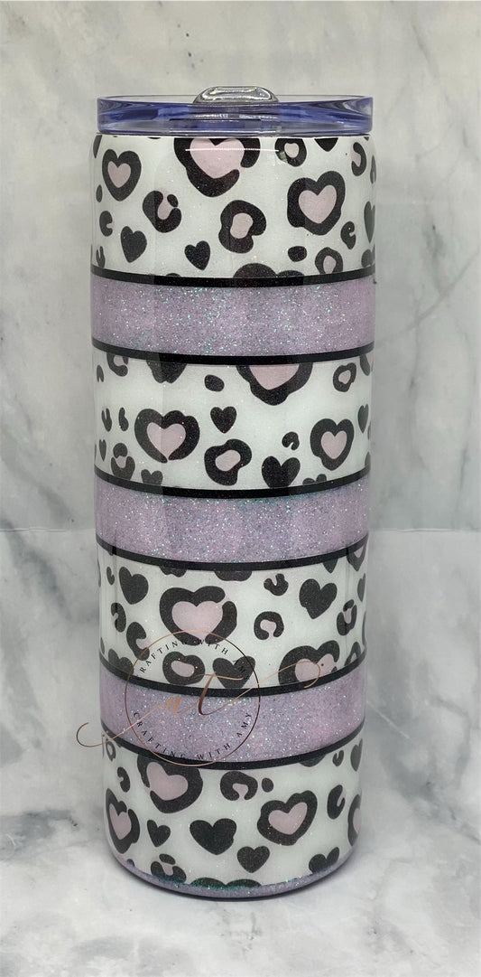 Leopard Heart Glitter Epoxy Tumbler Valentine’s Day Hearts freeshipping - CraftingwithAmy