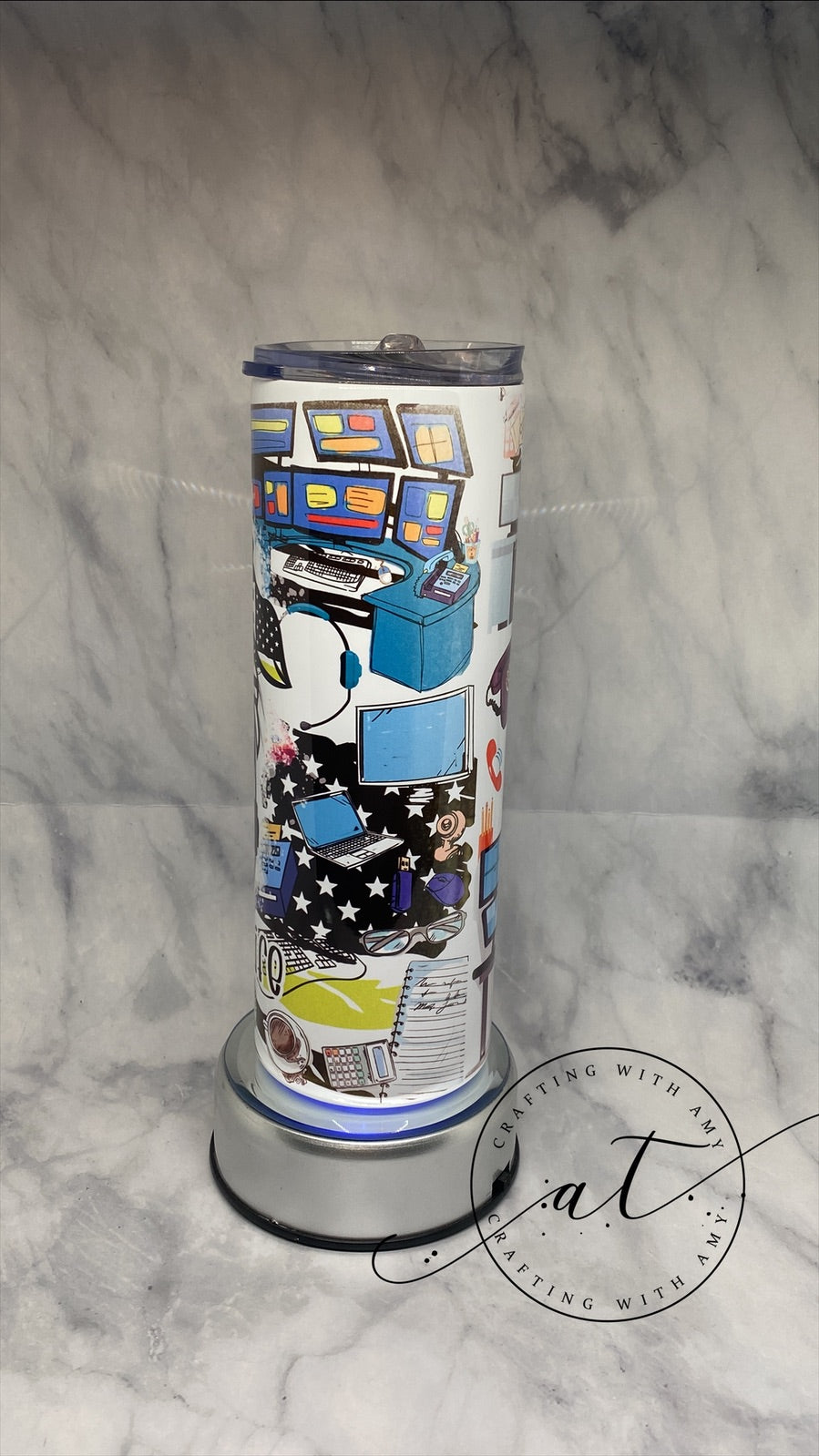 Dispatcher - #Dispatcher - Sublimation Tumbler, Dispatcher - #Dispatcher - sublimation - gliiter - epoxy - tumbler freeshipping - CraftingwithAmy