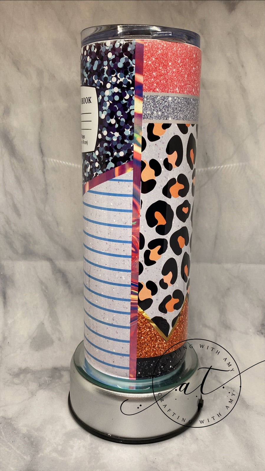 Pencil Composition Leopard Tumbler - CraftingwithAmy