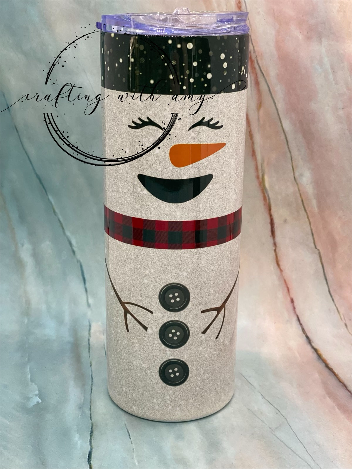 Snowman Sublimation Tumbler Cup Christmas - CraftingwithAmy