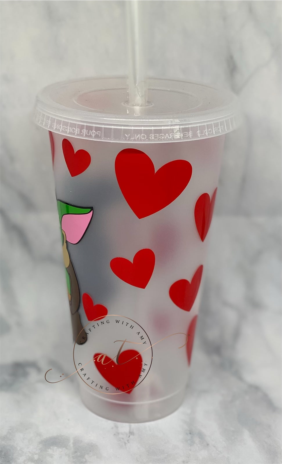 Baby Yoda Heart Valentine’s cold cup, col cup, Valentine’s Day, yoda,baby yoga freeshipping - CraftingwithAmy