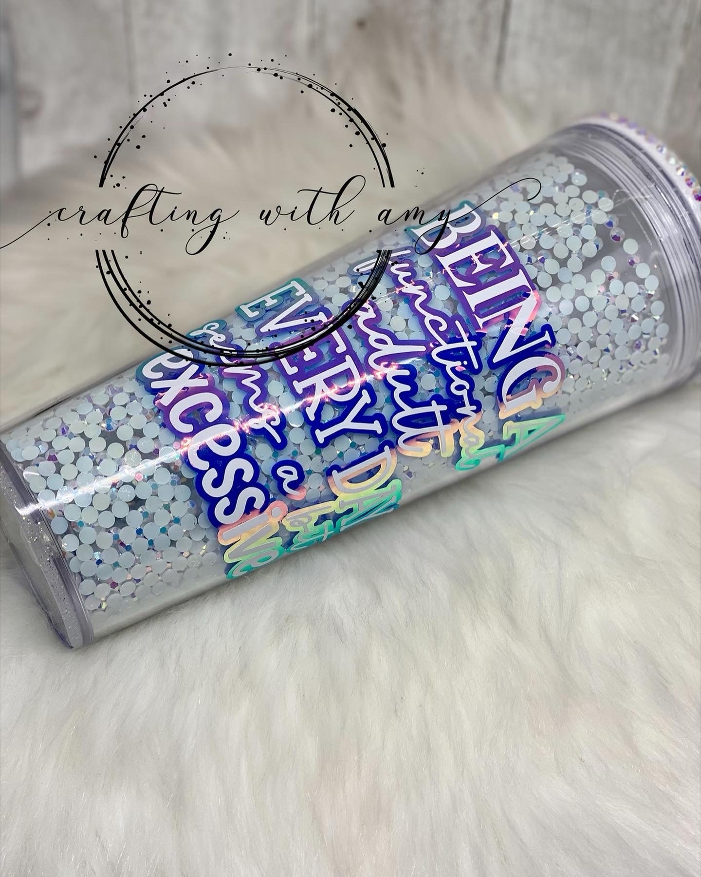 Being an Adult is Excessive Jeweled Cold Cup - CraftingwithAmy