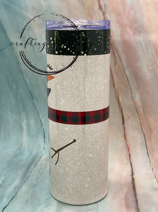 Snowman Sublimation Tumbler Cup Christmas - CraftingwithAmy