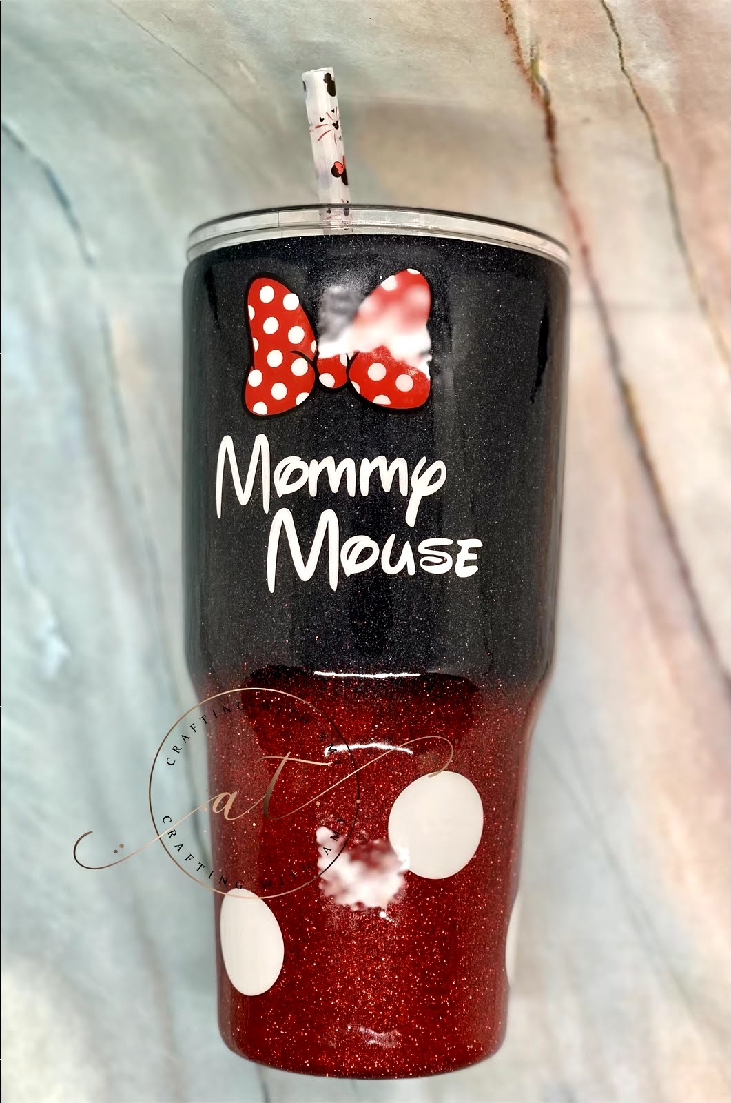 Mommy Mouse tumbler - Mommy Mouse - Tumbler - Glitter- Glitter tumbler - Mouse - mommy.