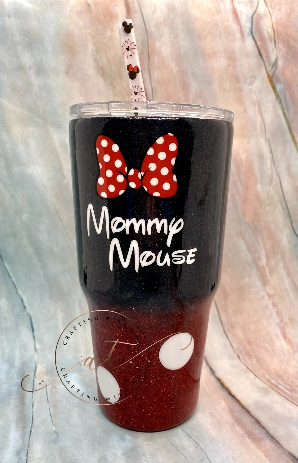 Mommy Mouse tumbler - Mommy Mouse - Tumbler - Glitter- Glitter tumbler - Mouse - mommy.