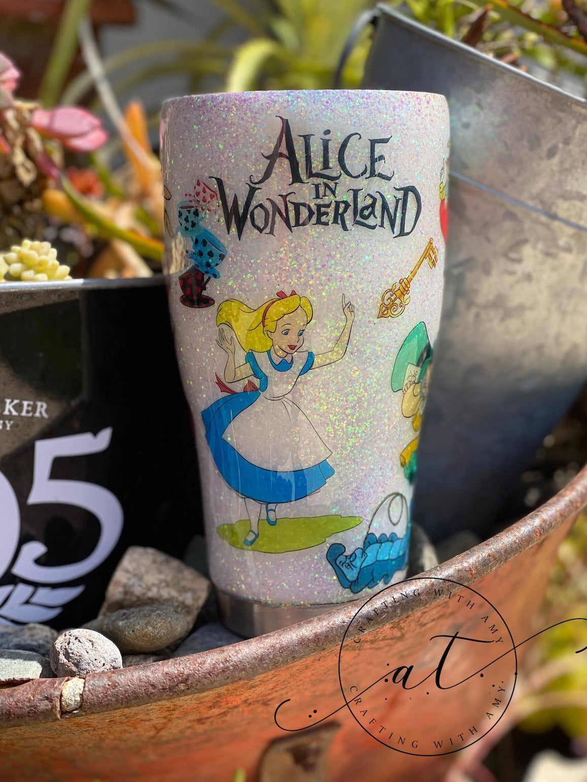 Alice in Wonderland tumbler, Alice in Wonderland tumbler, glitter Alice in wonderland, Alice in wonderland, custom tumbler, glitter, tumbler, epoxy tumbler freeshipping - CraftingwithAmy