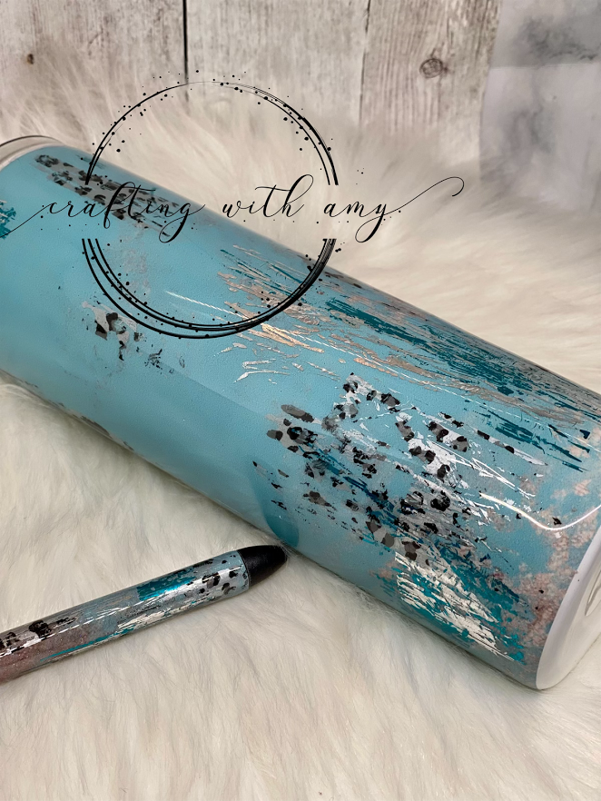 Leopard Tumbler with matching pen - CraftingwithAmy