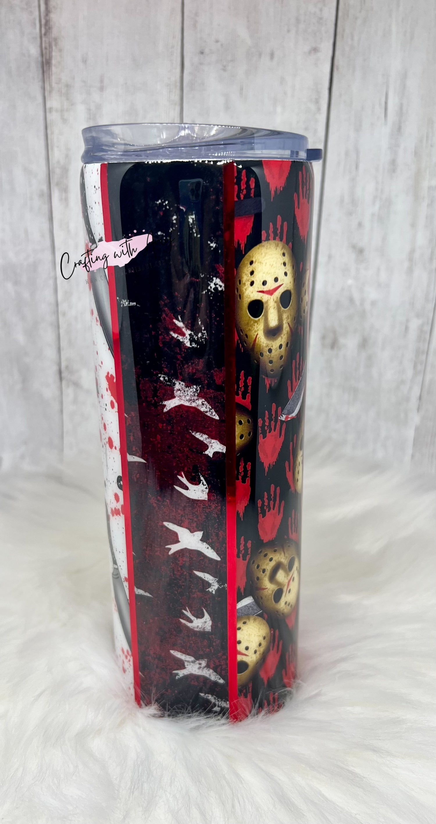 Horror Movie Tumbler, Pen and Badge Homder - CraftingwithAmy