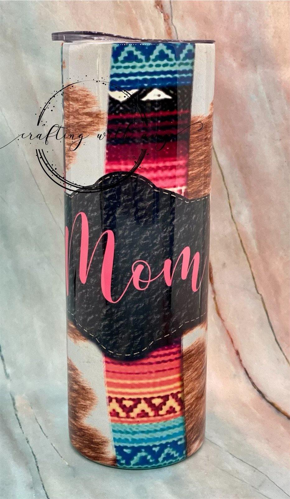 Mom Cow Hide Sublimation tumbler - Full Wrap freeshipping - CraftingwithAmy