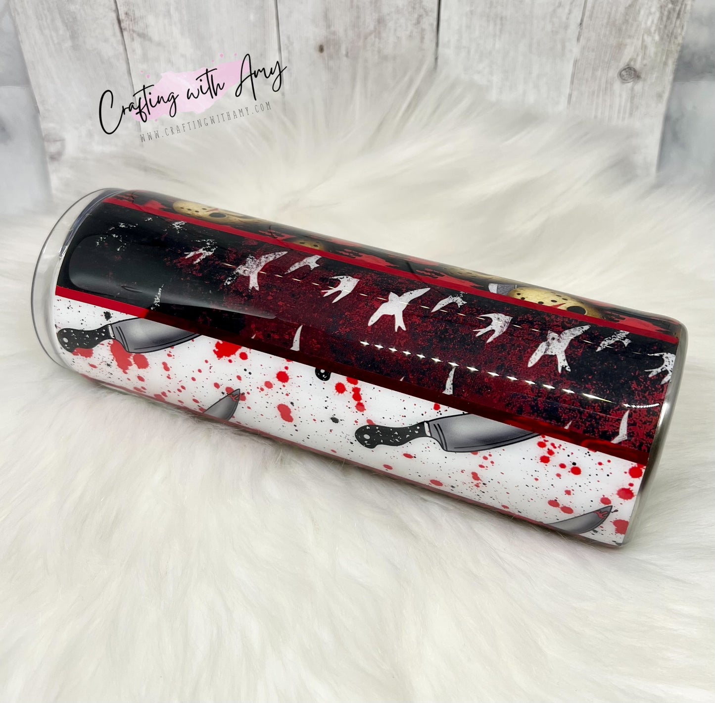 Horror Movie Tumbler, Pen and Badge Homder - CraftingwithAmy